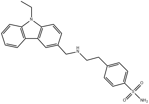 4-(2-{[(9-ethyl-9H-carbazol-3-yl)methyl]amino}ethyl)benzenesulfonamide Struktur