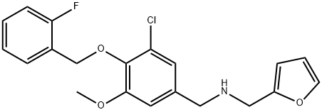 N-{3-chloro-4-[(2-fluorobenzyl)oxy]-5-methoxybenzyl}-N-(2-furylmethyl)amine Struktur