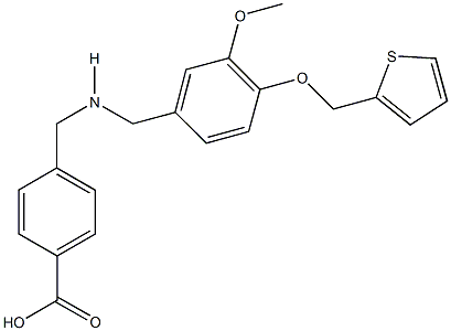 4-({[3-methoxy-4-(2-thienylmethoxy)benzyl]amino}methyl)benzoic acid Struktur