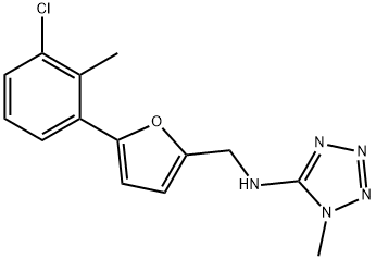 N-{[5-(3-chloro-2-methylphenyl)-2-furyl]methyl}-N-(1-methyl-1H-tetraazol-5-yl)amine Struktur