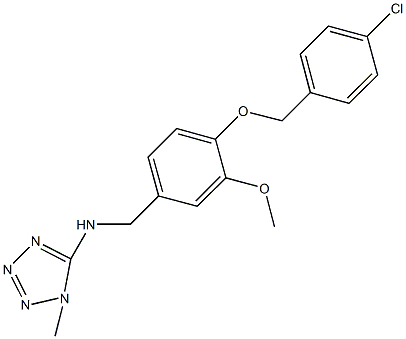 N-{4-[(4-chlorobenzyl)oxy]-3-methoxybenzyl}-N-(1-methyl-1H-tetraazol-5-yl)amine Struktur