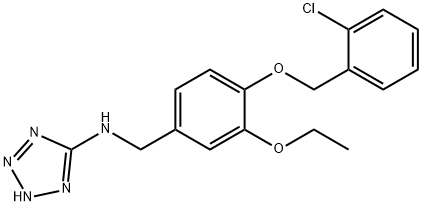 N-{4-[(2-chlorobenzyl)oxy]-3-ethoxybenzyl}-N-(2H-tetraazol-5-yl)amine Struktur