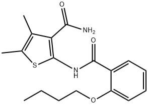 2-[(2-butoxybenzoyl)amino]-4,5-dimethyl-3-thiophenecarboxamide Struktur