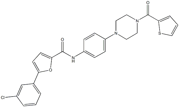 5-(3-chlorophenyl)-N-{4-[4-(2-thienylcarbonyl)-1-piperazinyl]phenyl}-2-furamide Struktur