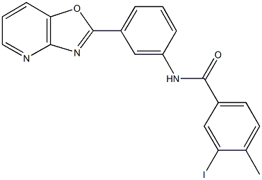 3-iodo-4-methyl-N-(3-[1,3]oxazolo[4,5-b]pyridin-2-ylphenyl)benzamide Struktur