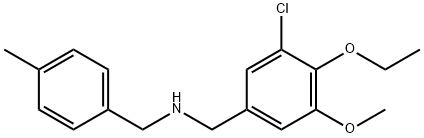 N-(3-chloro-4-ethoxy-5-methoxybenzyl)-N-(4-methylbenzyl)amine Struktur