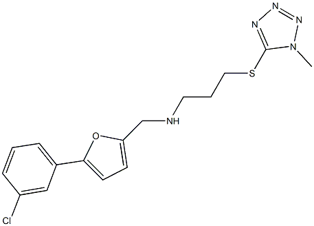 N-{[5-(3-chlorophenyl)-2-furyl]methyl}-N-{3-[(1-methyl-1H-tetraazol-5-yl)sulfanyl]propyl}amine Struktur