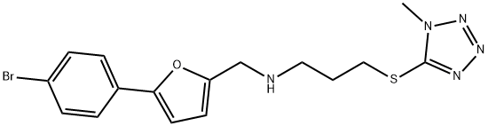 N-{[5-(4-bromophenyl)-2-furyl]methyl}-N-{3-[(1-methyl-1H-tetraazol-5-yl)sulfanyl]propyl}amine Struktur