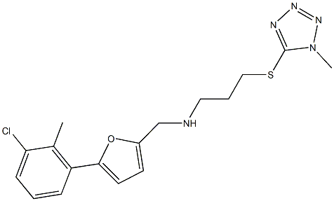 N-{[5-(3-chloro-2-methylphenyl)-2-furyl]methyl}-N-{3-[(1-methyl-1H-tetraazol-5-yl)sulfanyl]propyl}amine Struktur