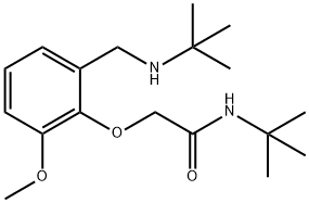 N-(tert-butyl)-2-{2-[(tert-butylamino)methyl]-6-methoxyphenoxy}acetamide Struktur