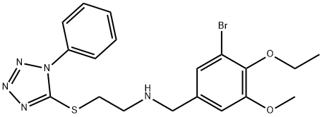 N-(3-bromo-4-ethoxy-5-methoxybenzyl)-N-{2-[(1-phenyl-1H-tetraazol-5-yl)sulfanyl]ethyl}amine Struktur