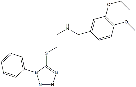 N-(3-ethoxy-4-methoxybenzyl)-N-{2-[(1-phenyl-1H-tetraazol-5-yl)sulfanyl]ethyl}amine Struktur