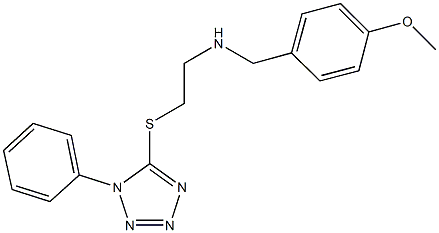 N-(4-methoxybenzyl)-N-{2-[(1-phenyl-1H-tetraazol-5-yl)sulfanyl]ethyl}amine Struktur