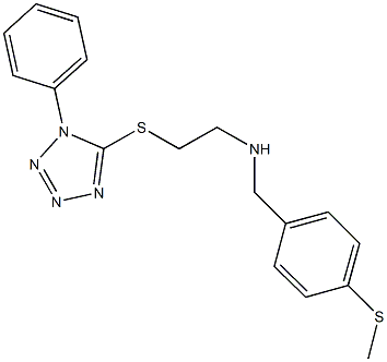 N-[4-(methylsulfanyl)benzyl]-N-{2-[(1-phenyl-1H-tetraazol-5-yl)sulfanyl]ethyl}amine Struktur