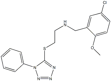 N-(5-chloro-2-methoxybenzyl)-N-{2-[(1-phenyl-1H-tetraazol-5-yl)sulfanyl]ethyl}amine Struktur