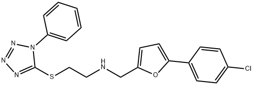 N-{[5-(4-chlorophenyl)-2-furyl]methyl}-N-{2-[(1-phenyl-1H-tetraazol-5-yl)sulfanyl]ethyl}amine Struktur