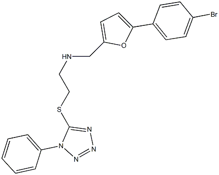 N-{[5-(4-bromophenyl)-2-furyl]methyl}-N-{2-[(1-phenyl-1H-tetraazol-5-yl)sulfanyl]ethyl}amine Struktur