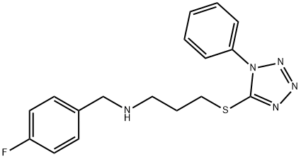 N-(4-fluorobenzyl)-N-{3-[(1-phenyl-1H-tetraazol-5-yl)sulfanyl]propyl}amine Struktur