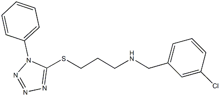 N-(3-chlorobenzyl)-N-{3-[(1-phenyl-1H-tetraazol-5-yl)sulfanyl]propyl}amine Struktur