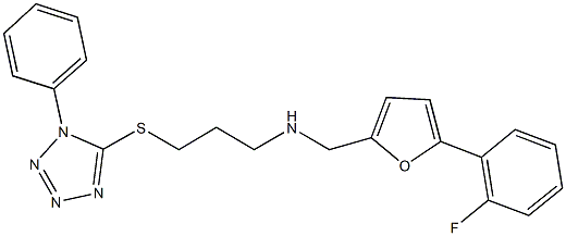 N-{[5-(2-fluorophenyl)-2-furyl]methyl}-N-{3-[(1-phenyl-1H-tetraazol-5-yl)sulfanyl]propyl}amine Struktur