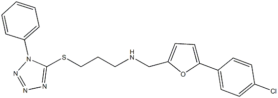 N-{[5-(4-chlorophenyl)-2-furyl]methyl}-N-{3-[(1-phenyl-1H-tetraazol-5-yl)sulfanyl]propyl}amine Struktur