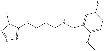 N-(5-bromo-2-methoxybenzyl)-N-{3-[(1-methyl-1H-tetraazol-5-yl)sulfanyl]propyl}amine Struktur