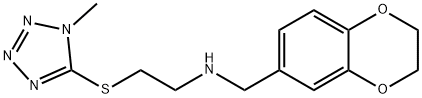 N-(2,3-dihydro-1,4-benzodioxin-6-ylmethyl)-N-{2-[(1-methyl-1H-tetraazol-5-yl)sulfanyl]ethyl}amine Struktur