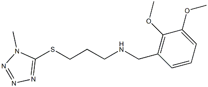 N-(2,3-dimethoxybenzyl)-N-{3-[(1-methyl-1H-tetraazol-5-yl)sulfanyl]propyl}amine Struktur