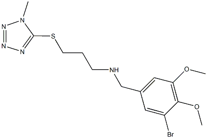 N-(3-bromo-4,5-dimethoxybenzyl)-N-{3-[(1-methyl-1H-tetraazol-5-yl)sulfanyl]propyl}amine Struktur