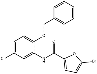 N-[2-(benzyloxy)-5-chlorophenyl]-5-bromo-2-furamide Struktur