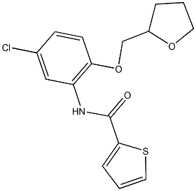 N-[5-chloro-2-(tetrahydro-2-furanylmethoxy)phenyl]-2-thiophenecarboxamide Struktur