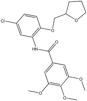 N-[5-chloro-2-(tetrahydro-2-furanylmethoxy)phenyl]-3,4,5-trimethoxybenzamide Struktur