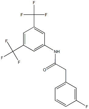 N-[3,5-bis(trifluoromethyl)phenyl]-2-(3-fluorophenyl)acetamide Struktur