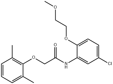 N-[5-chloro-2-(2-methoxyethoxy)phenyl]-2-(2,6-dimethylphenoxy)acetamide Struktur