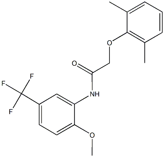 2-(2,6-dimethylphenoxy)-N-[2-methoxy-5-(trifluoromethyl)phenyl]acetamide Struktur