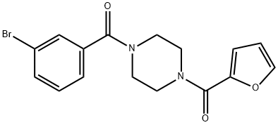 1-(3-bromobenzoyl)-4-(2-furoyl)piperazine Struktur