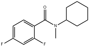 N-cyclohexyl-2,4-difluoro-N-methylbenzamide Struktur