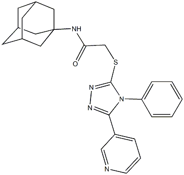 N-(1-adamantyl)-2-{[4-phenyl-5-(3-pyridinyl)-4H-1,2,4-triazol-3-yl]sulfanyl}acetamide Struktur