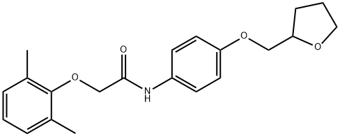 2-(2,6-dimethylphenoxy)-N-[4-(tetrahydro-2-furanylmethoxy)phenyl]acetamide Struktur