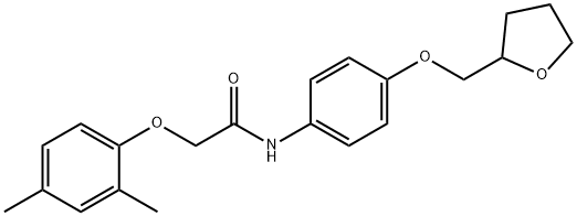 2-(2,4-dimethylphenoxy)-N-[4-(tetrahydro-2-furanylmethoxy)phenyl]acetamide Struktur