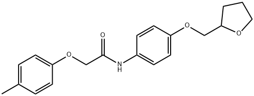 2-(4-methylphenoxy)-N-[4-(tetrahydro-2-furanylmethoxy)phenyl]acetamide Struktur