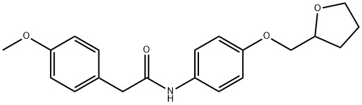 2-(4-methoxyphenyl)-N-[4-(tetrahydro-2-furanylmethoxy)phenyl]acetamide Struktur