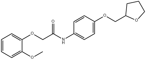 2-(2-methoxyphenoxy)-N-[4-(tetrahydro-2-furanylmethoxy)phenyl]acetamide Struktur