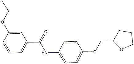 3-ethoxy-N-[4-(tetrahydro-2-furanylmethoxy)phenyl]benzamide Struktur