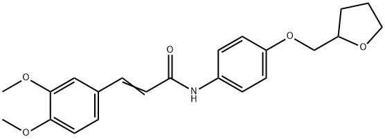 3-(3,4-dimethoxyphenyl)-N-[4-(tetrahydro-2-furanylmethoxy)phenyl]acrylamide Struktur