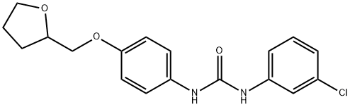 N-(3-chlorophenyl)-N'-[4-(tetrahydro-2-furanylmethoxy)phenyl]urea Struktur