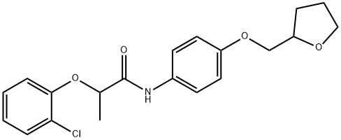 2-(2-chlorophenoxy)-N-[4-(tetrahydro-2-furanylmethoxy)phenyl]propanamide Struktur