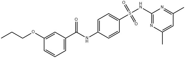 N-(4-{[(4,6-dimethyl-2-pyrimidinyl)amino]sulfonyl}phenyl)-3-propoxybenzamide Struktur