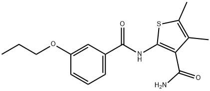 4,5-dimethyl-2-[(3-propoxybenzoyl)amino]-3-thiophenecarboxamide Struktur