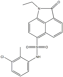 N-(3-chloro-2-methylphenyl)-1-ethyl-2-oxo-1,2-dihydrobenzo[cd]indole-6-sulfonamide Struktur